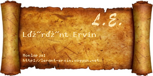 Léránt Ervin névjegykártya