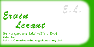 ervin lerant business card